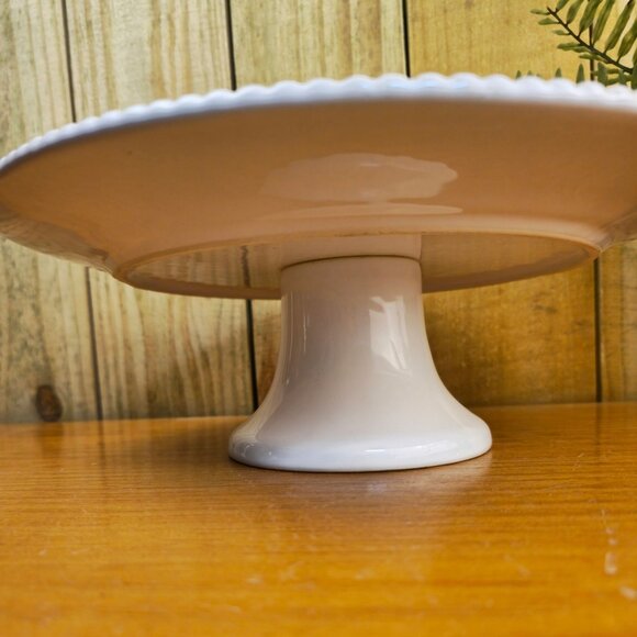 Vintage White Ceramic Cake Stand - Picture 5 of 9